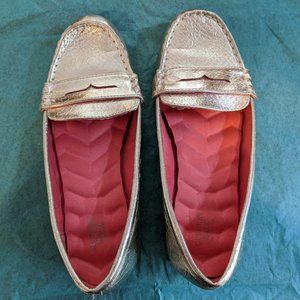 Avon Gold Cushion Walk Flats Size 8
